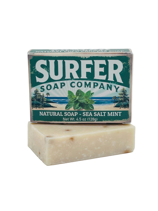 Sea Salt Mint All Natural Cold Process Bar Soap 4.5 oz