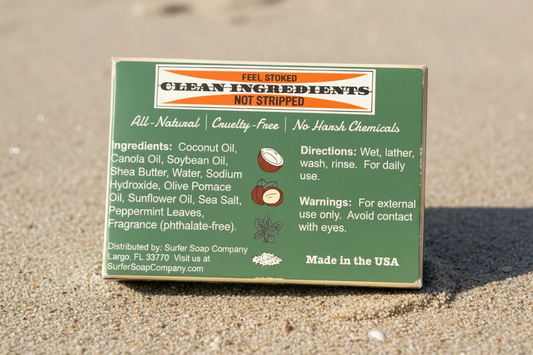 Sea Salt Mint All Natural Cold Process Bar Soap 4.5 oz